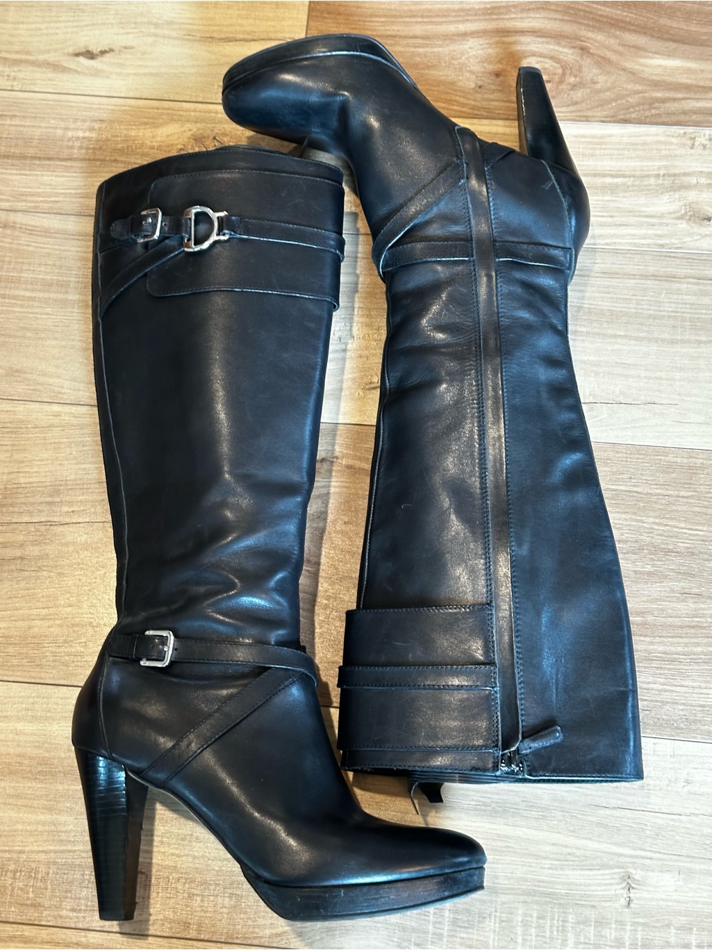 Cole Haan Knee High Black Leather Dress Boots - Size 9.5 B